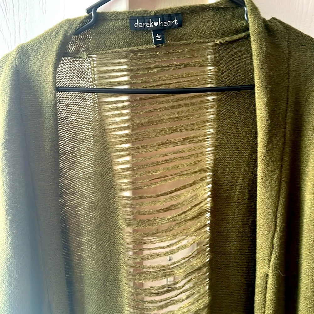 Ripped style cardigan long sweater